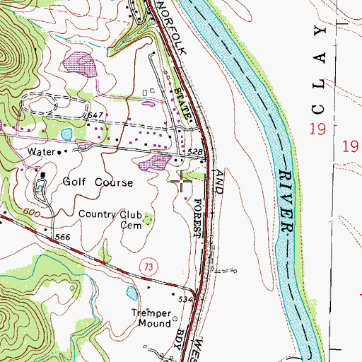 Topographic Map of Elks Country Club Dam, OH