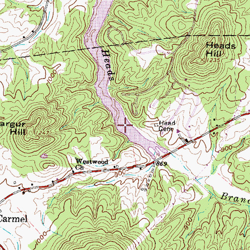 Topographic Map of Hickory Hills Lake, OH