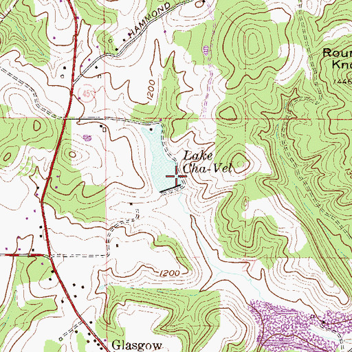 Topographic Map of Lake Cha-Vel Dam, OH