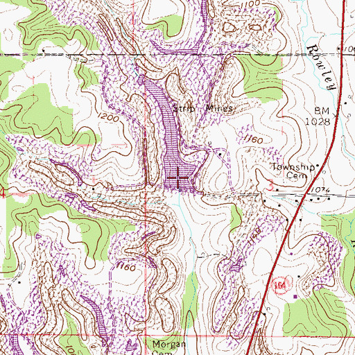 Topographic Map of Industrial Mining Lake Dam, OH