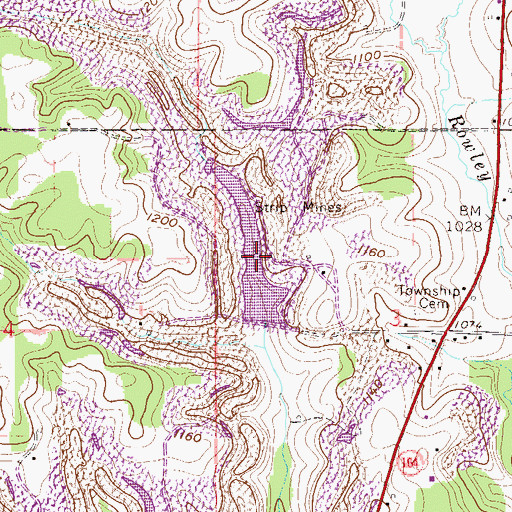 Topographic Map of Industrial Mining Lake, OH