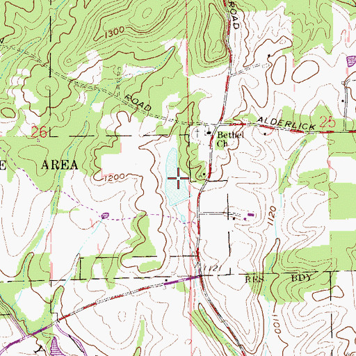 Topographic Map of Highlandtown Wildlife Area Pond, OH