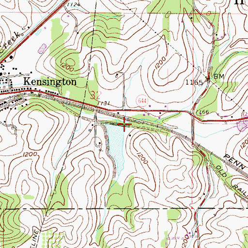 Topographic Map of Manfull Lake Dam, OH