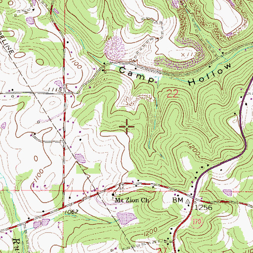 Topographic Map of Lake Tomahawk Dam, OH