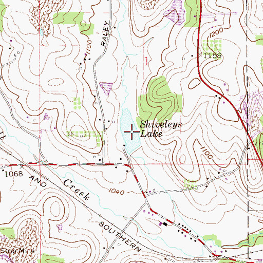 Topographic Map of Shiveleys Lake, OH