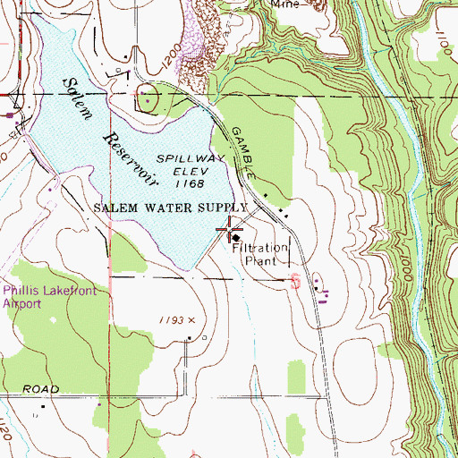 Topographic Map of Salem Reservoir South Embankment Dam, OH