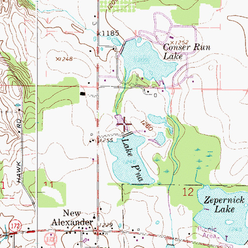Topographic Map of Lake P'na Dam, OH