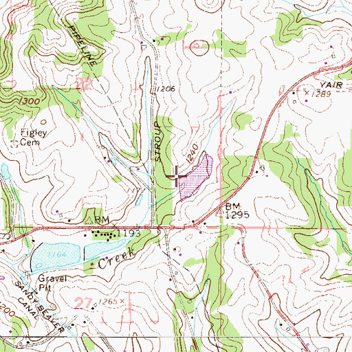Topographic Map of Slates Dam, OH
