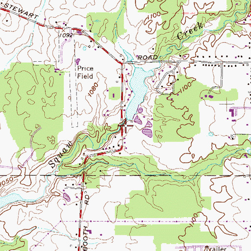 Topographic Map of Squaw Valley Park Lake Dam, OH