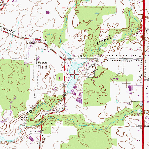 Topographic Map of Squaw Valley Park Lake, OH