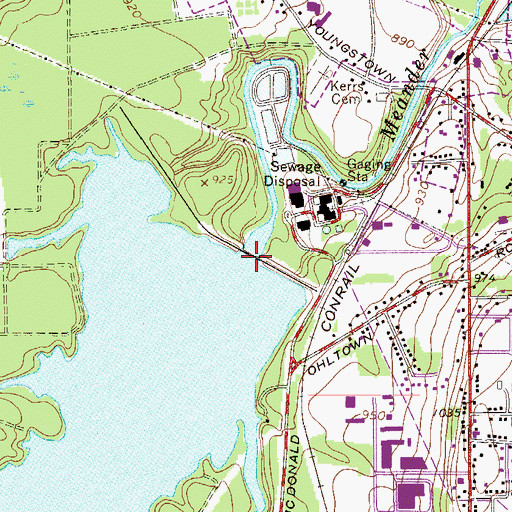 Topographic Map of Mineral Ridge Dam, OH