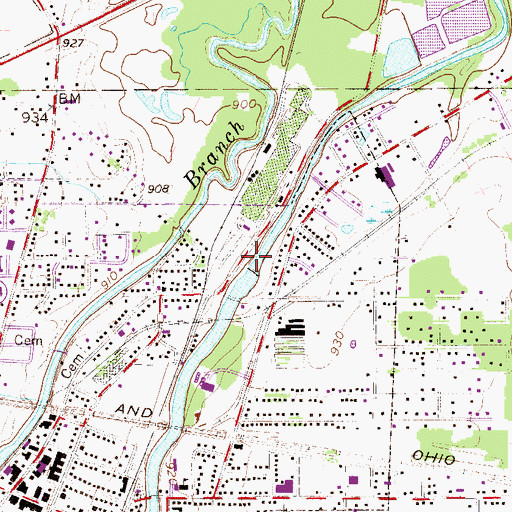 Topographic Map of Newton Falls Dam, OH