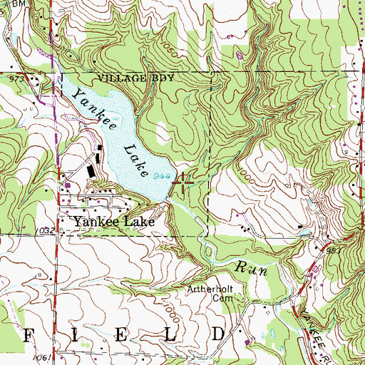 Topographic Map of Yankee Lake Dam, OH
