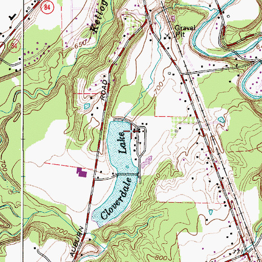 Topographic Map of Cloverdale Lake Dam, OH