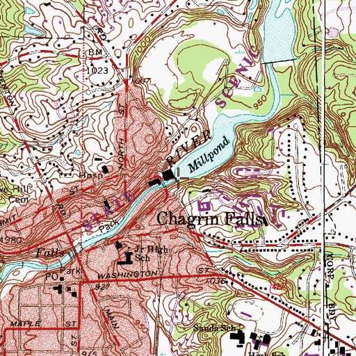 Topographic Map of Chase Bag Company Lower Lake Dam, OH