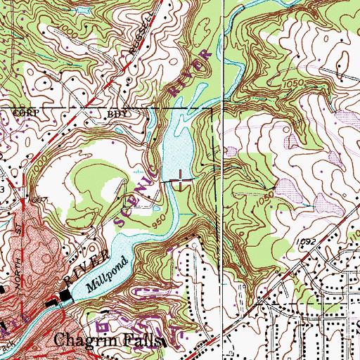 Topographic Map of Chase Bag Company Upper Lake Dam, OH