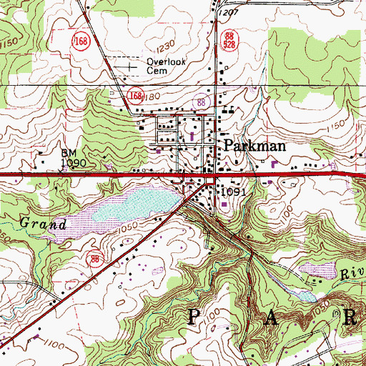 Topographic Map of Shangri-La Ski Club Dam, OH