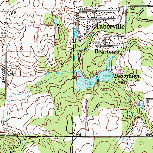 Topographic Map of Beartown Lake Dam, OH