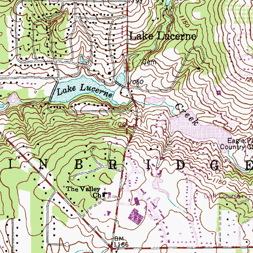 Topographic Map of Tanglewood Lake Dam, OH