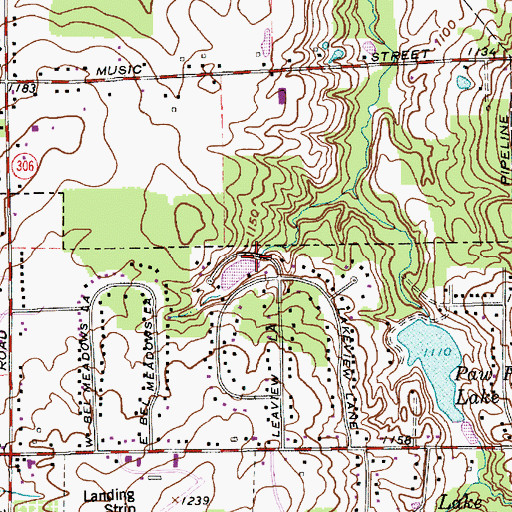 Topographic Map of Bellwood Lake Dam, OH