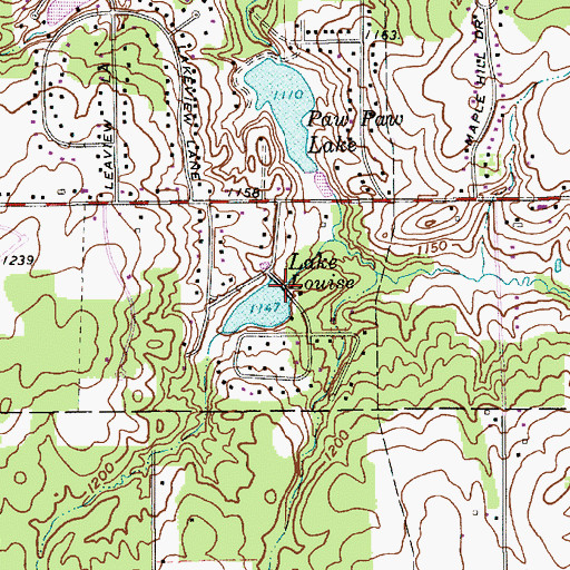 Topographic Map of Lake Louise Dam, OH