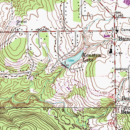 Topographic Map of Kenston Lake Dam, OH