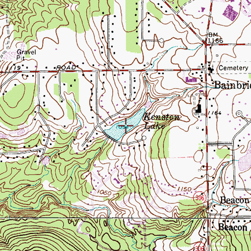 Topographic Map of Kenston Lake, OH