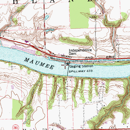 Topographic Map of Independence Reservoir, OH