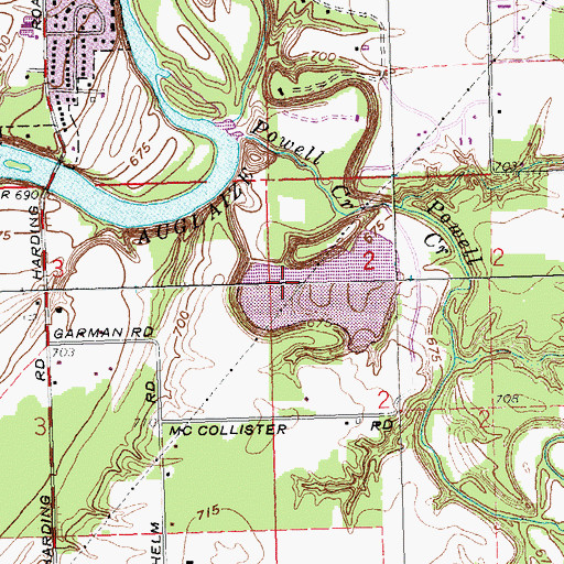 Topographic Map of Camp Lakota Boy Scout Lake Dam, OH