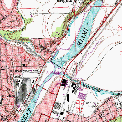 Topographic Map of Two Mile Reservoir, OH