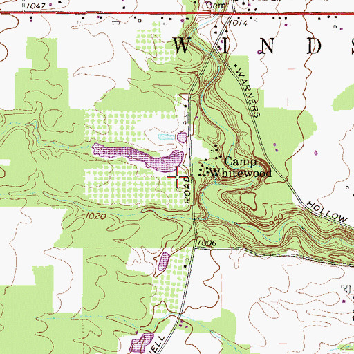Topographic Map of Camp Whitewood Lake Dam, OH
