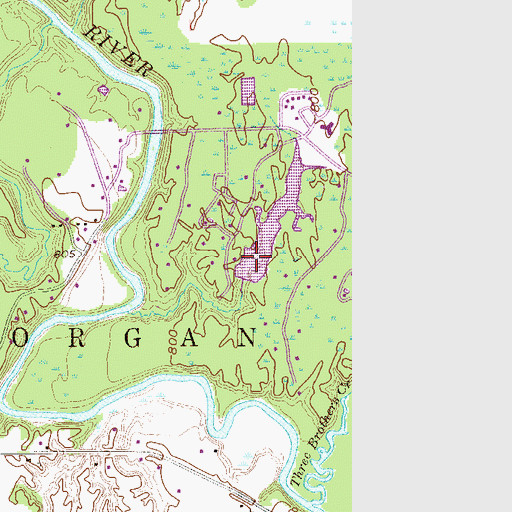Topographic Map of Lake Beaumont Dam, OH