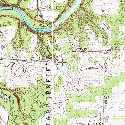 Topographic Map of Bruno Pond Dam, OH