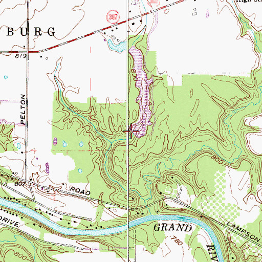 Topographic Map of Brail Lake Dam, OH