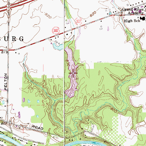 Topographic Map of Brail Lake, OH