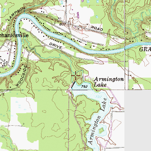 Topographic Map of Armington Lake Dam, OH