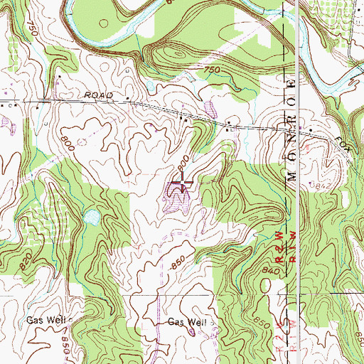 Topographic Map of Davis Pond Dam, OH