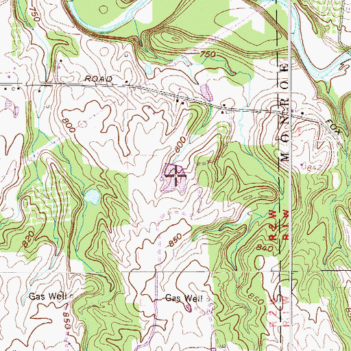 Topographic Map of Davis Pond, OH