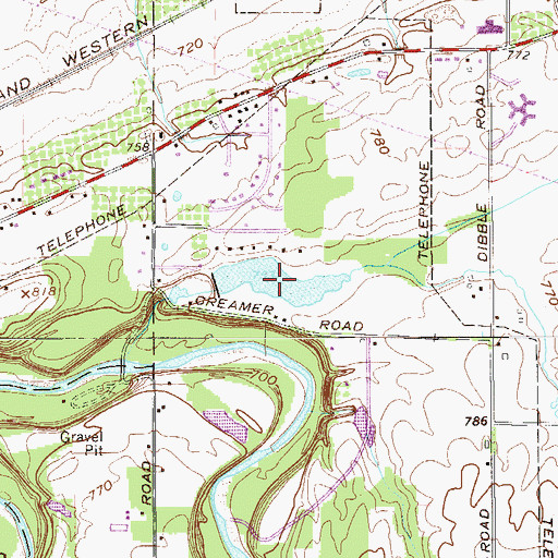 Topographic Map of Ashtabula County Outdoor Club Lake, OH