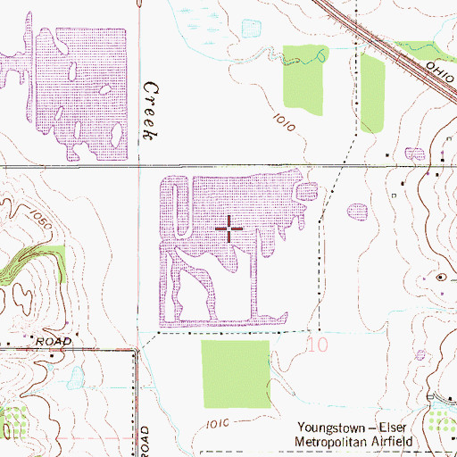 Topographic Map of Mahoning Duck Hunters Club Pond, OH