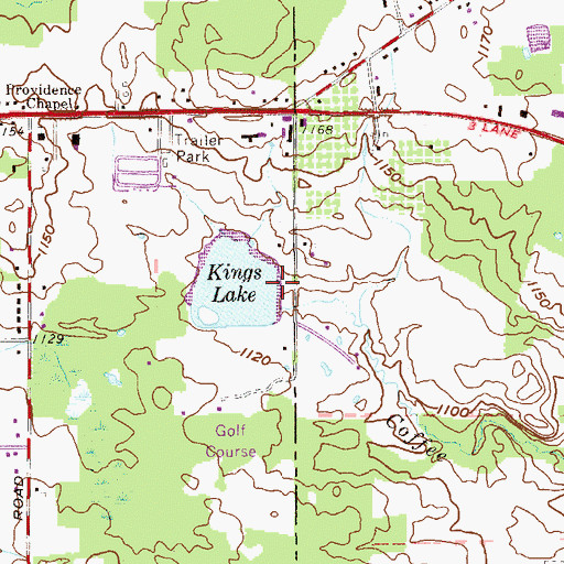 Topographic Map of Kings Lake Dam, OH