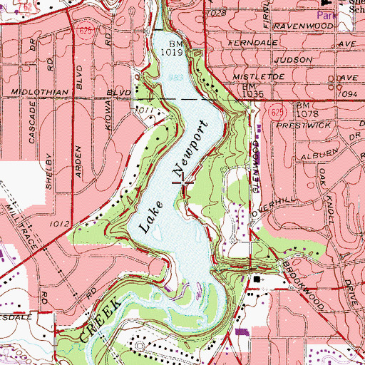 Topographic Map of Newport Lake, OH