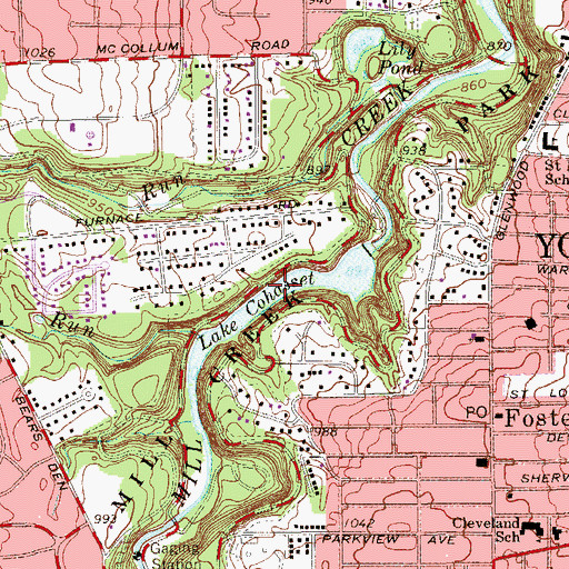 Topographic Map of Lake Cohasset, OH