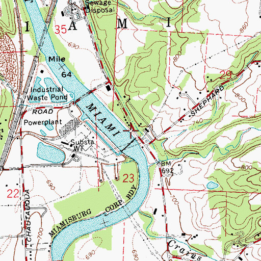 Topographic Map of Hutchins Station Reservoir, OH