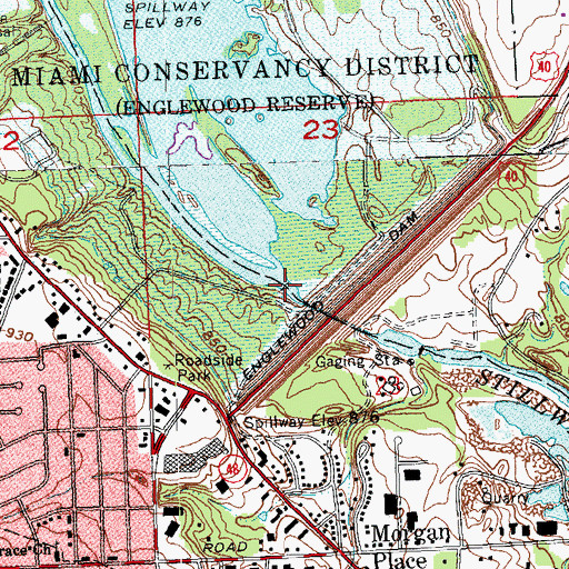 Topographic Map of Englewood Recreation Dam, OH
