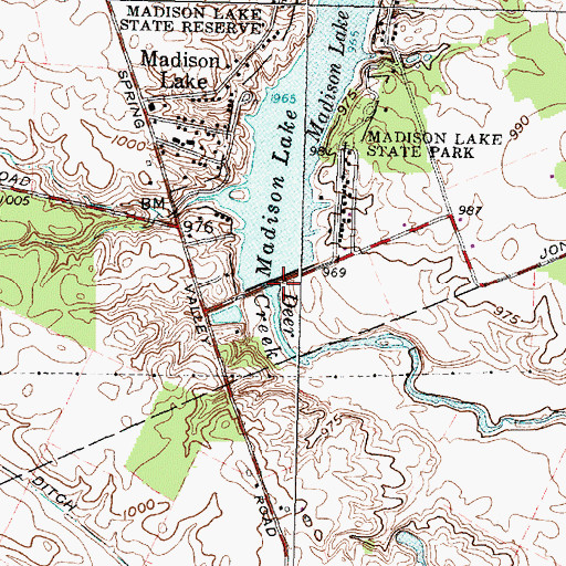 Topographic Map of Madison Lake Dam, OH