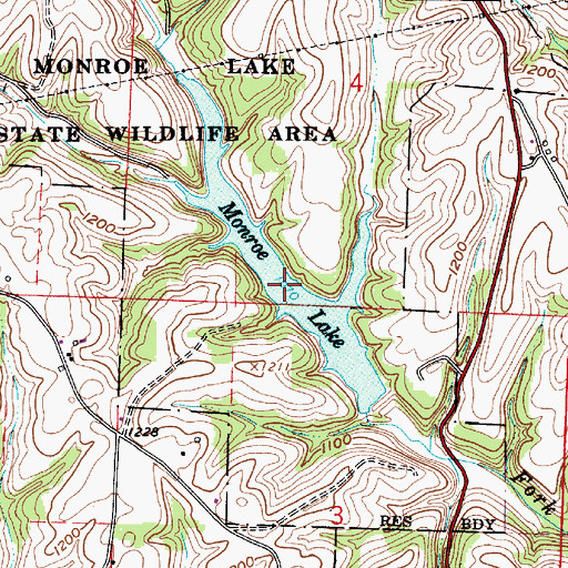 Topographic Map of Monroe Lake, OH