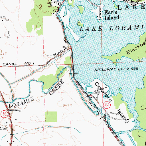 Topographic Map of Lake Loramie Dam, OH