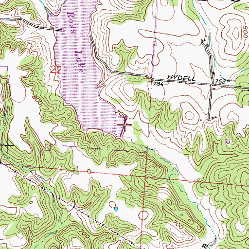 Topographic Map of Ross Lake Dam, OH