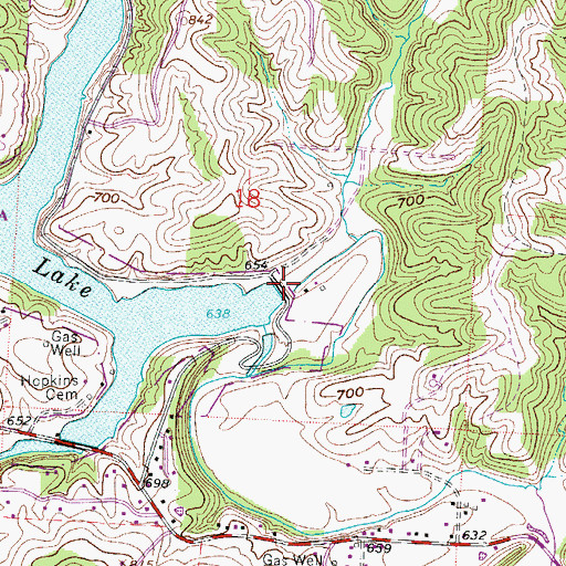 Topographic Map of Veto Lake Dam, OH